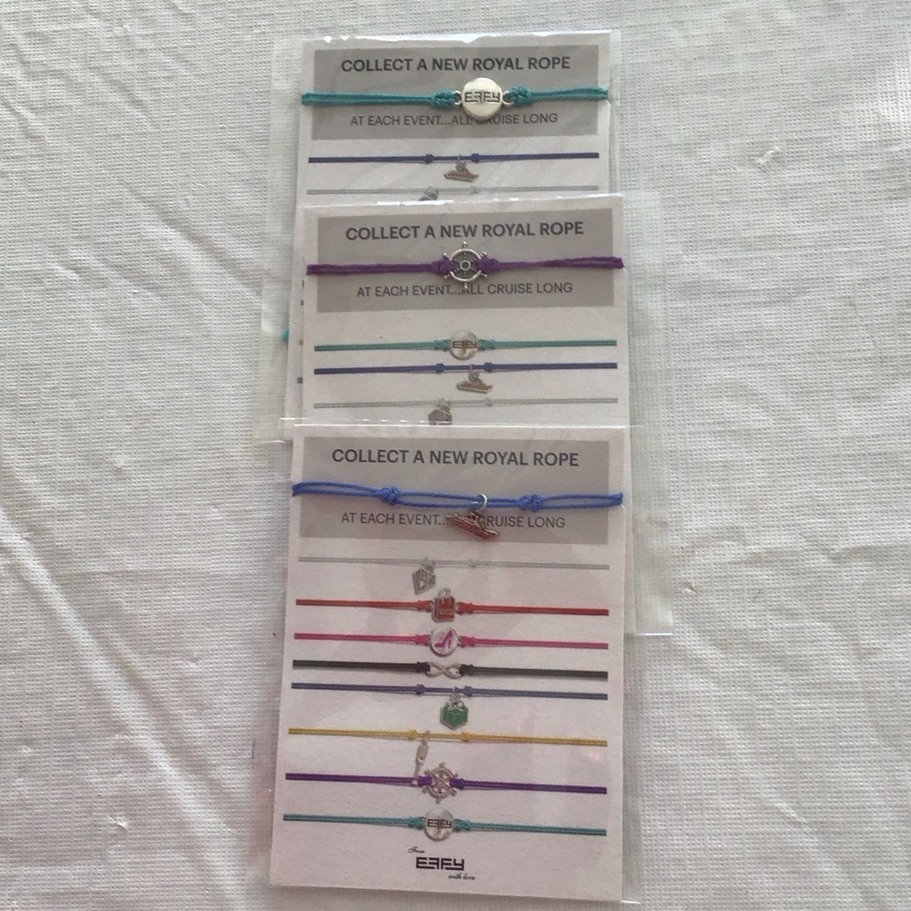 Colorful Royal Rope Bracelets Set of three.